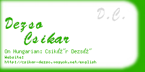 dezso csikar business card